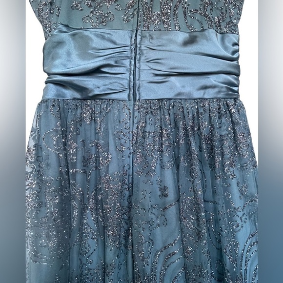 WOMENS BALLETCORE  MINI PROM DRESS  SIZE 7 BLUE, GREY & SILVER GLITTER - Picture 6 of 10
